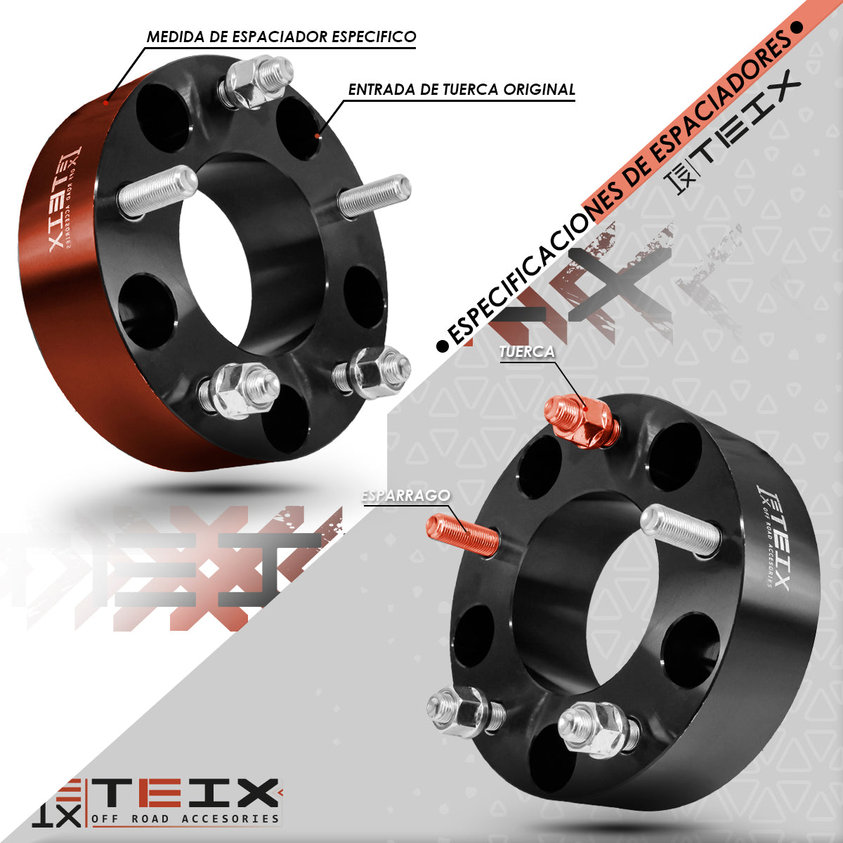 KIT ESPACIADORES ATV 2" 4X110 LLANTA CB74 12X1.25