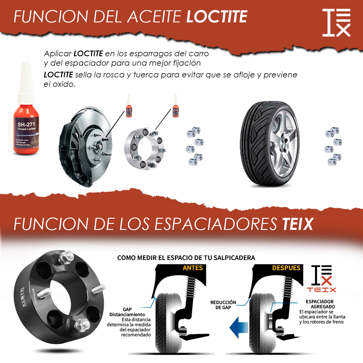 KIT ESPACIADORES ATV 2" 4X110 LLANTA CB74 12X1.25