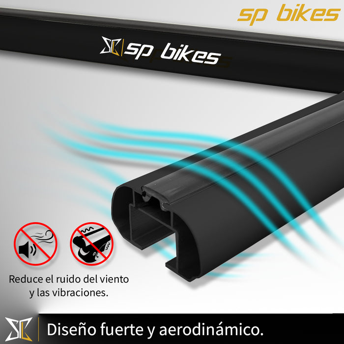 BARRAS TRANSVERSALES UNIVERSALES PORTAEQUIPAJE COLOR NEGRO MATTE 120CM