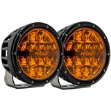 Faros Redondo Rigid 360 Series 6" Spot Con Amber PRO Lens (Par)
