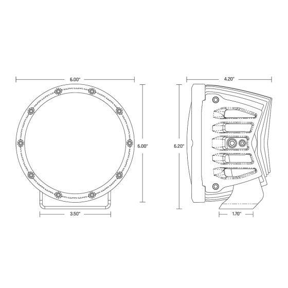 Faro Redondo Rigid 360 Series RGB de 6" Drive (par)