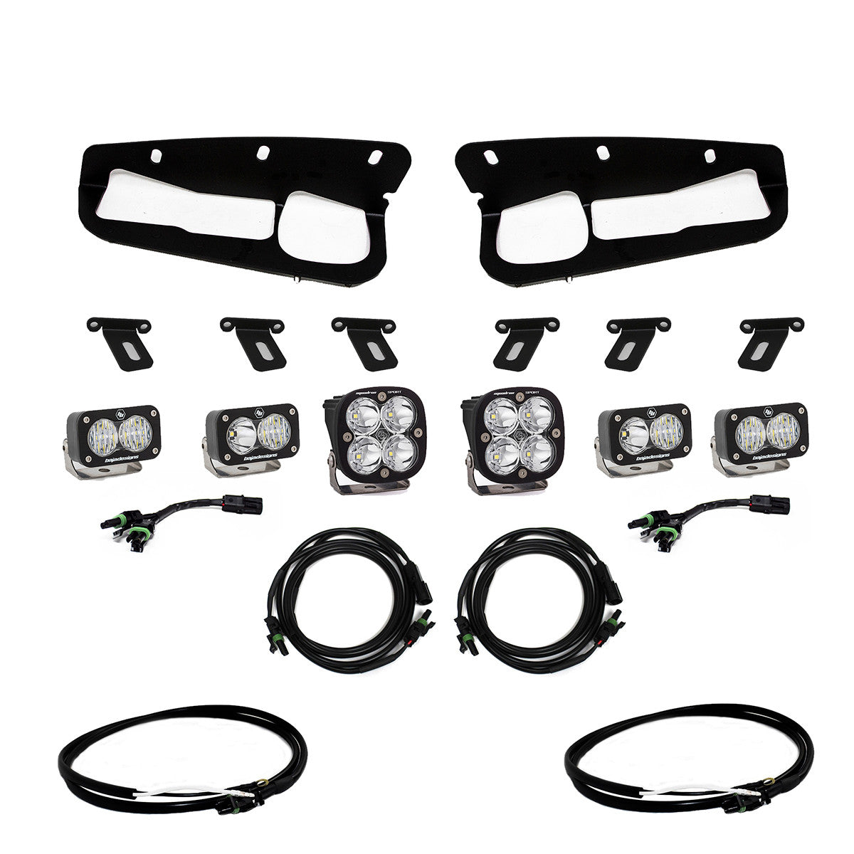 KIT DE LUCES ANTINIEBLA BAJA DESIGNS/ SQUADRON SPORT S2/ BRONCO 2021-2025/ BRONCO RAPTOR 2022-2025 CON CABLE EQUIPADOR