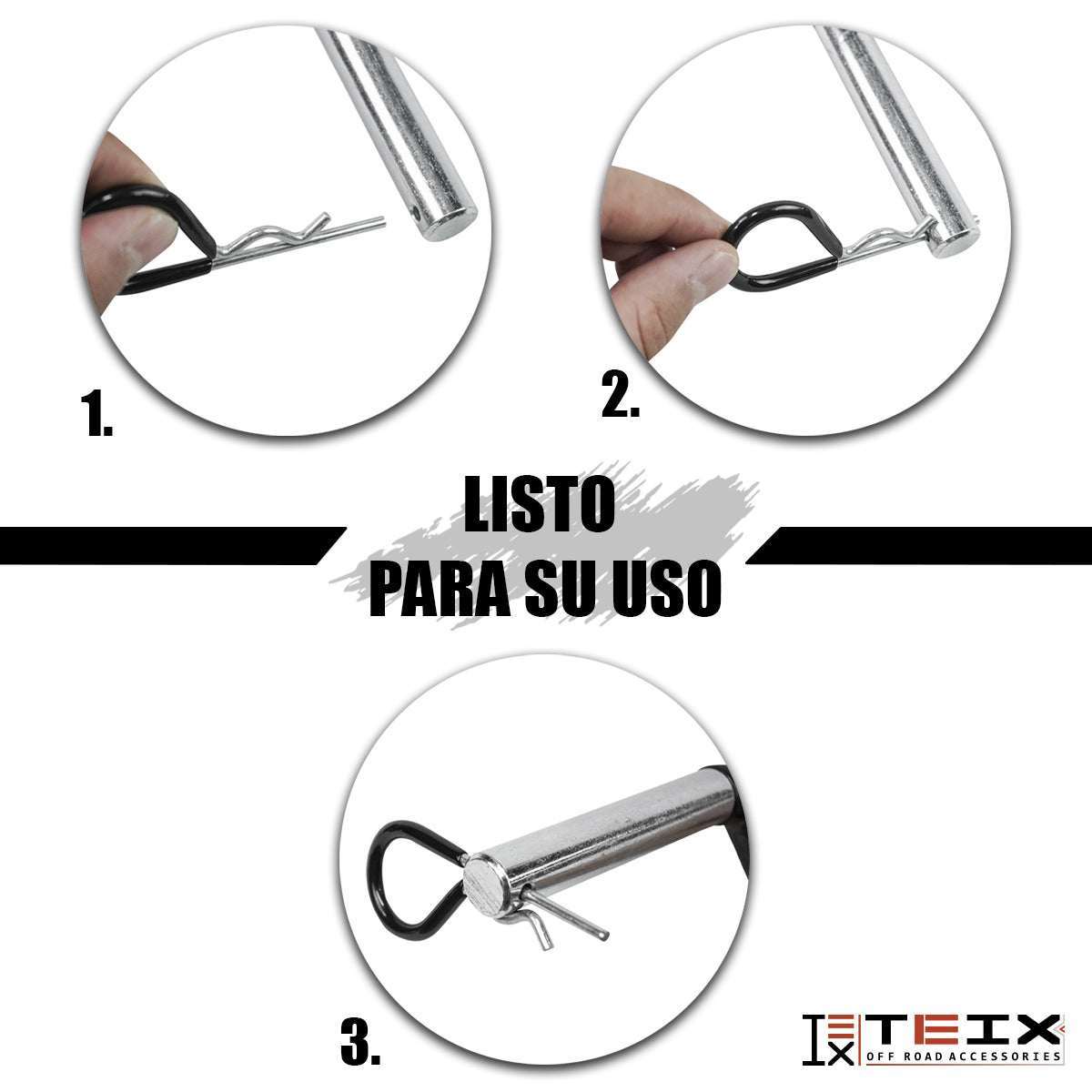 PERNO PASADOR SEGURO CON CLIP PARA TIRON COPLE REMOLQUE TEIX