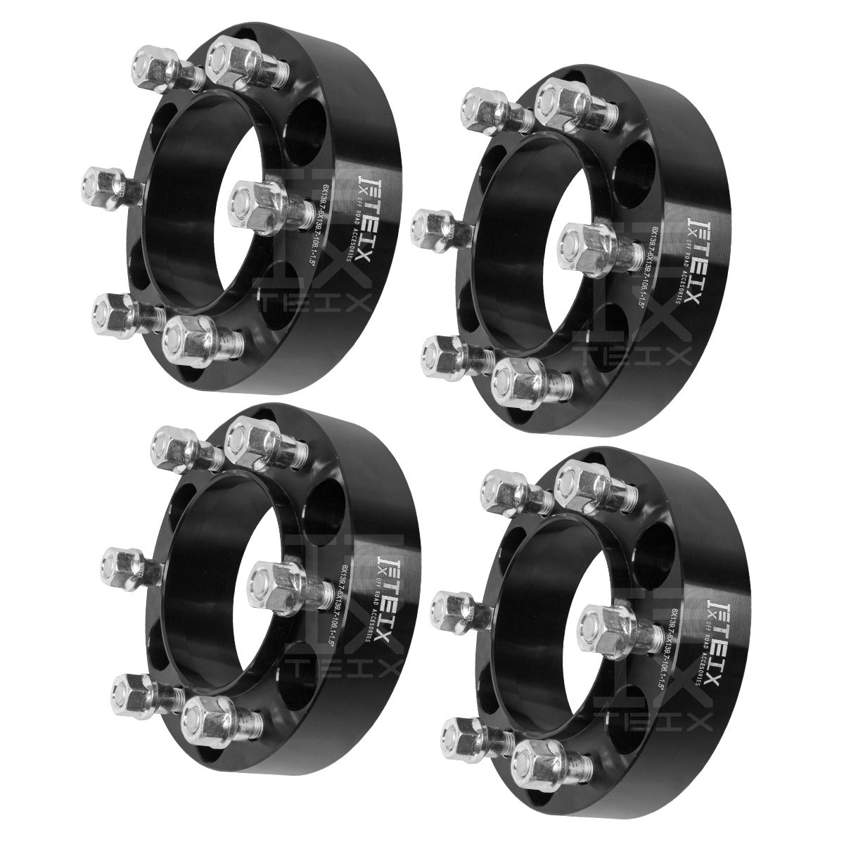 KIT ESPACIADORES 1.5" 6/139 LLANTA CB 106MM 12X1.5 TACOMA 2005 - 2023, HILUX 2005 - 2021, FJ CRUSIER 2008 - 2014, JAC FRISON T8 2018 - 2022, HIACE 2013 - 2022.