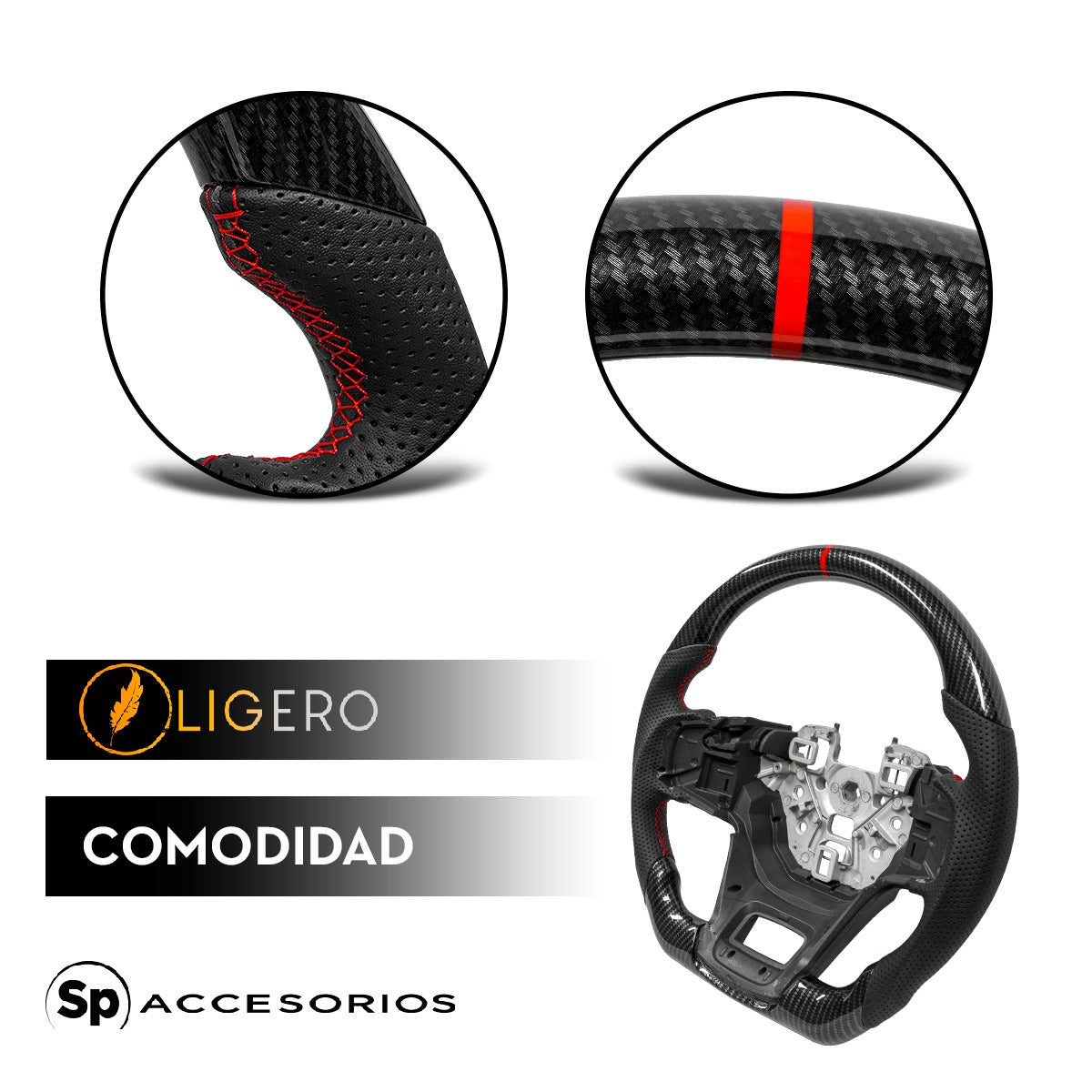 Volante fibra de carbono FORD BRONCO | BRONCO RAPTOR 2021-2025