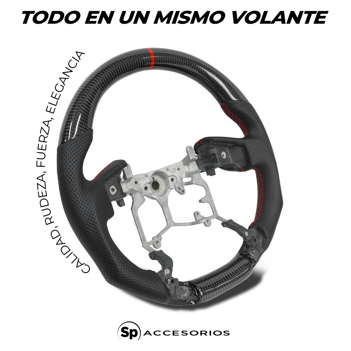 Volante Fibra de Carbono Rojo Tacoma 2016-2022