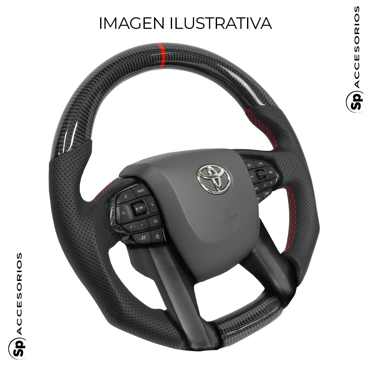 Volante Fibra de Carbono Rojo Tacoma 2016-2022