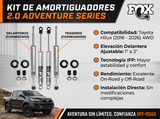 Kit de elevacion Suspension FOX ADVENTURE 1-3" De elevacion Para Toyota Hilux 2016 al 2026