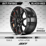RINES BX7 FW1 15 4X100X108/ ET 35/ CB 73.1/ UNDERCUT RED
