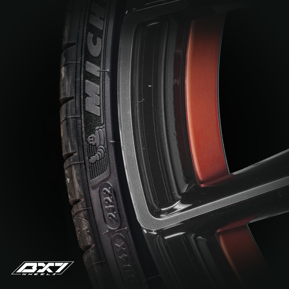 RINES BX7 FW1 15 4X100X108/ ET 35/ CB 73.1/ UNDERCUT RED