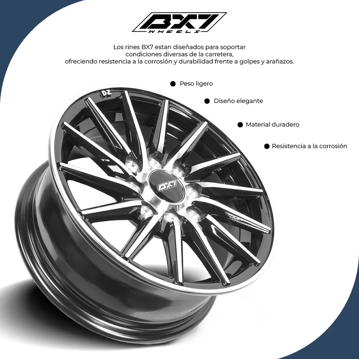 RINES BX7 FW3 13 4X100X114.3/ ET28/ CB 73.1/ BLACK POLISH FACE & LIP
