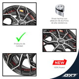 RINES BX7 FW8 13 4X100/114.3/  ET 35/ CB 73.1/  BLACK WITH FACE AND LIP MACHINED+RED UNDER CUT
