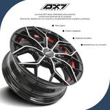 RINES BX7 FW8 14 4X100/108 / ET 35/ CB 73.1/  BLACK WITH FACE AND LIP MACHINED+RED UNDER CUT