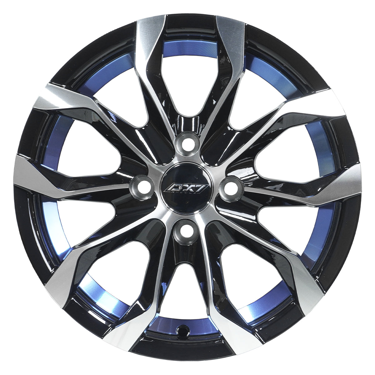 RINES BX7 FW6 14 4X100 / ET 35/ CB 73.1/ BLACK WITH FACE AND LIP MACHINED+BLUE UNDER CUT