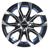 RINES BX7 FW6 14 4X100 / ET 35/ CB 73.1/ BLACK WITH FACE AND LIP MACHINED+BLUE UNDER CUT