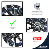 RINES BX7 FW6 14 4X100 / ET 35/ CB 73.1/ BLACK WITH FACE AND LIP MACHINED+BLUE UNDER CUT