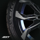 RINES BX7 FW6 14 4X100 / ET 35/ CB 73.1/ BLACK WITH FACE AND LIP MACHINED+BLUE UNDER CUT