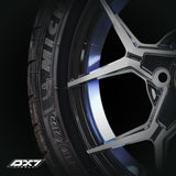 RINES BX7 FW6 14 4X100/ ET 35/ CB 73.1/  BLACK WITH FACE AND LIP MACHINED+BLUE UNDER CUT