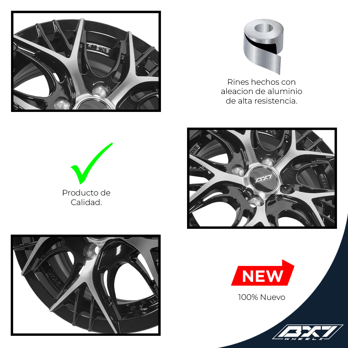 RINES BX7 FW0 13 4X100/ ET 35/ CB 73.1/ BLACK POLISH FACE