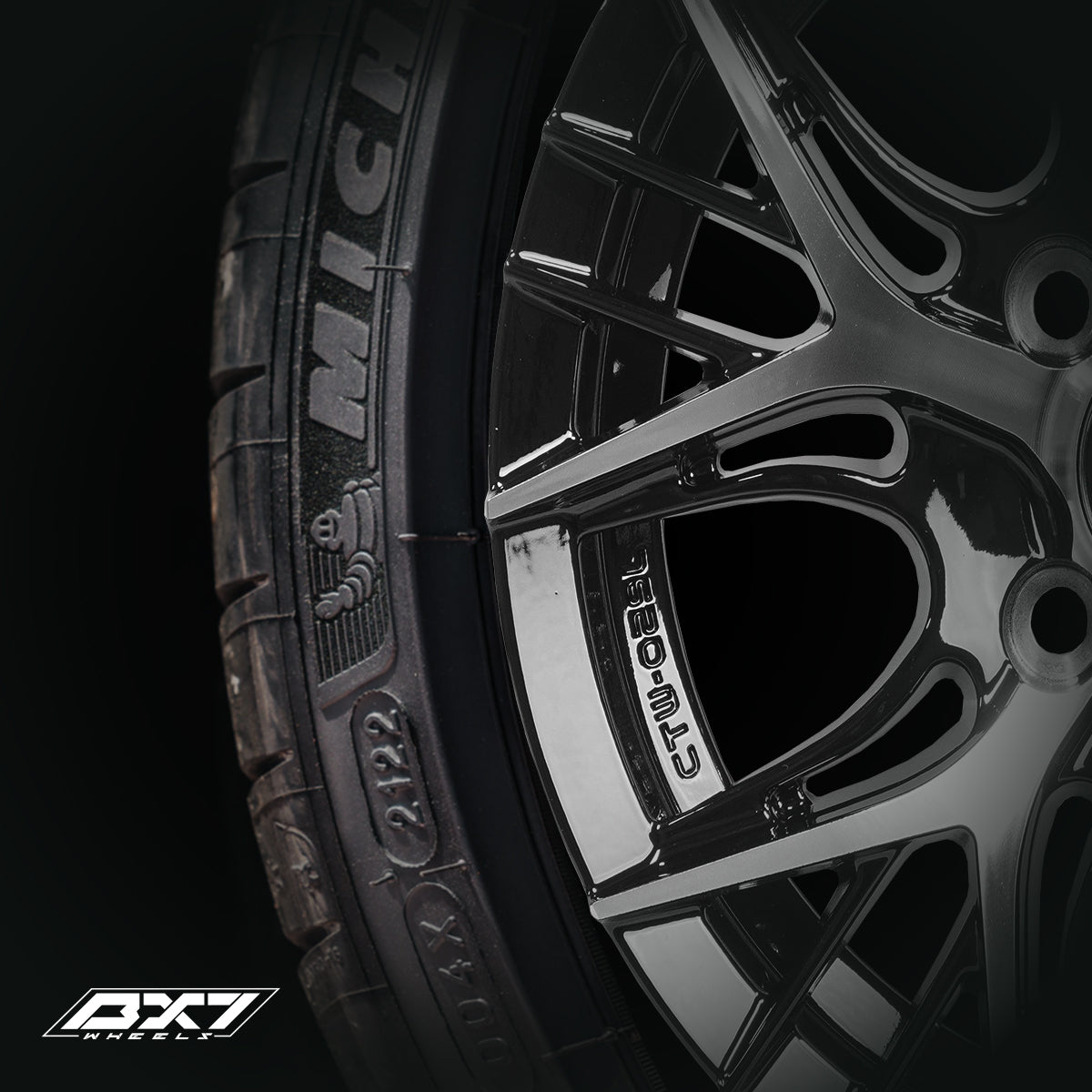 RINES BX7 FW0 13 4X100/ ET 35/ CB 73.1/ BLACK POLISH FACE