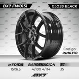 RINES BX7 FW0 15 4X100/114.3 / ET 35/ CB 73.1/ NEGRO-GLOSS BLACK