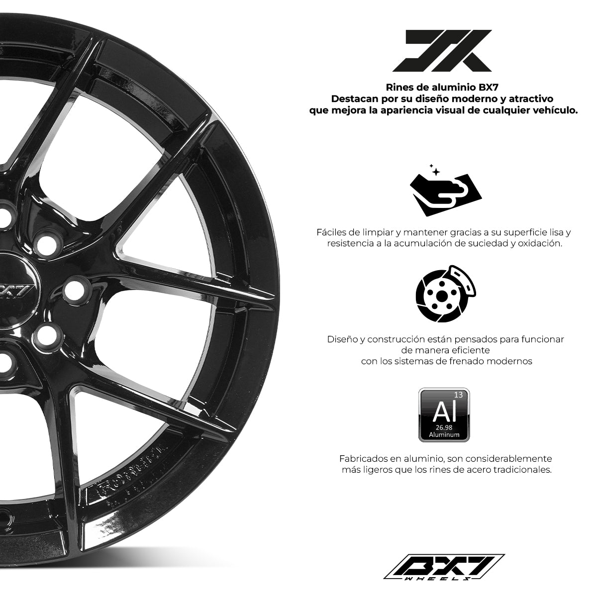 RINES BX7 FW0 15 4X100/114.3 / ET 35/ CB 73.1/ NEGRO-GLOSS BLACK