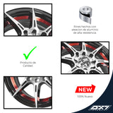RINES BX7 FW8 14 4X100/114.3/ ET 35/ CB 73.1/ BLACK WITH FACE AND LIP MACHINED+RED UNDER CUT