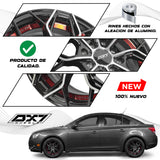 RIN BX7 WHEELS 13X5.5 4/100 4/114.3 ET: 35 CB: 73.1 BLACK WITH FACE AND LIP MACHINED+RED UNDER CUT
