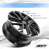 RIN BX7 FW6 16 5X100/ ET 39/ CB 54.1/ NEGRO-BLACK MACHINED FACE