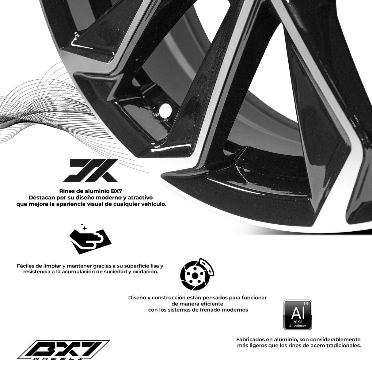 RIN BX7 FW6 16 5X100/ ET 39/ CB 54.1/ NEGRO-BLACK MACHINED FACE