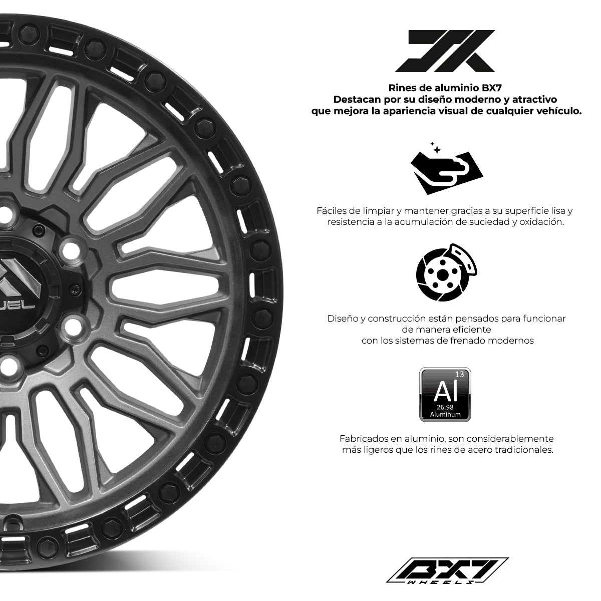 RIN BX7 FC9 17 6X139.7/ ET 0/ CB 110/ GUN METAL/COATED MATTE BLACK