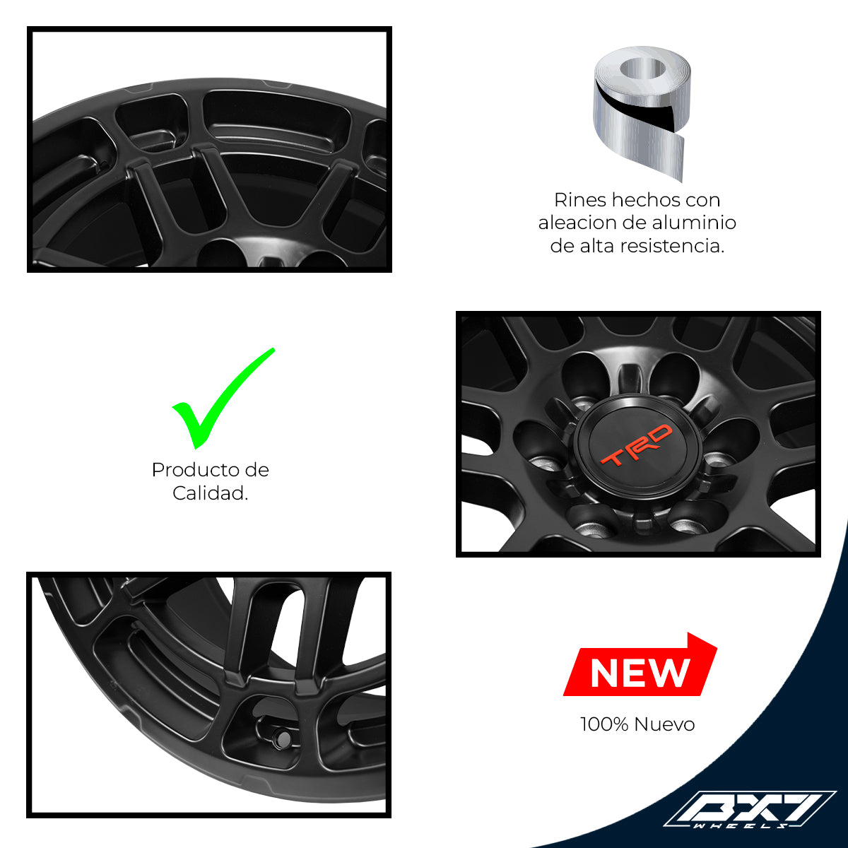 RIN BX7 FW8 17 6X139.7/ ET 5/ CB 106.1/ NEGRO/MATTE BLACK