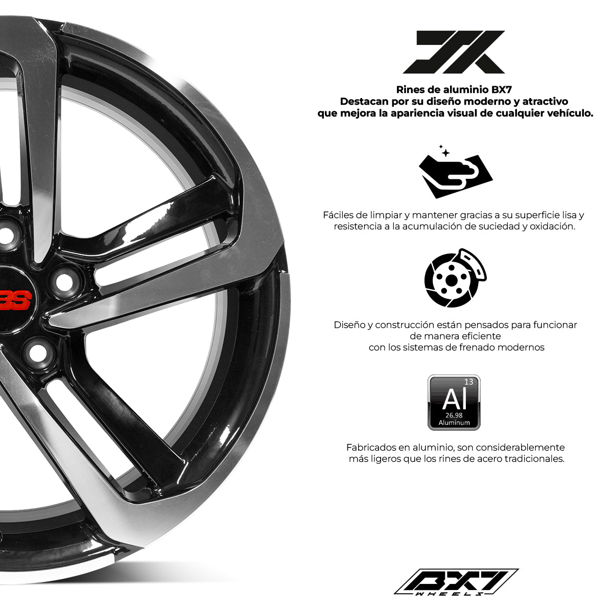 RIN BX7 FW8 17 5X114.3/ ET 35/ CB 64.1/ NEGRO/BLACK MACHINED FACE