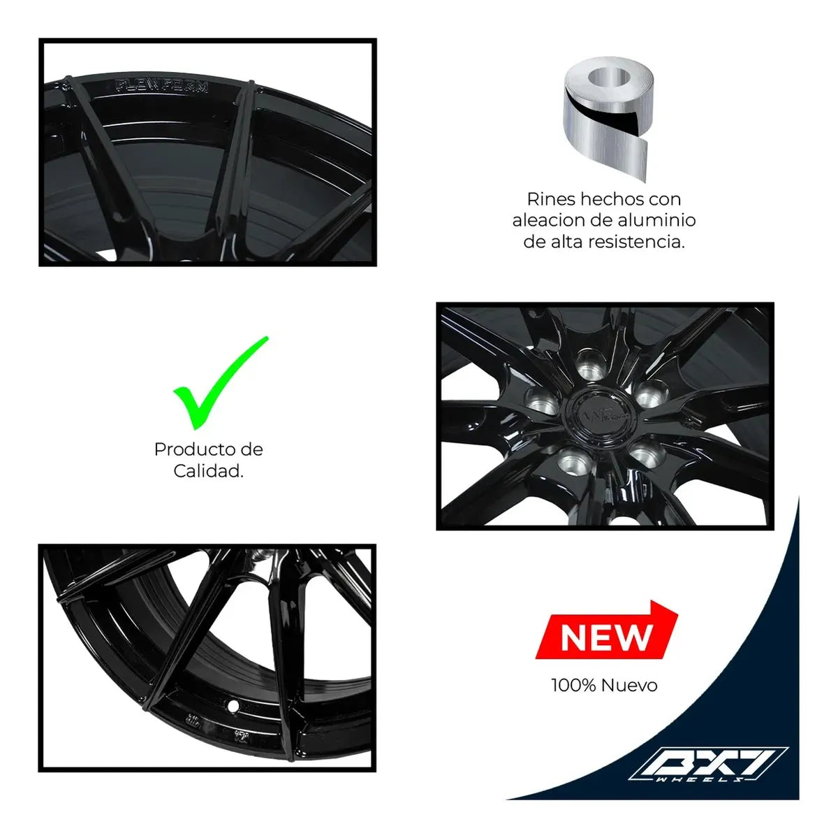 Rin Bx7 Wf 17x7.5 Negro Seat Toledo 1999-2004 5/100