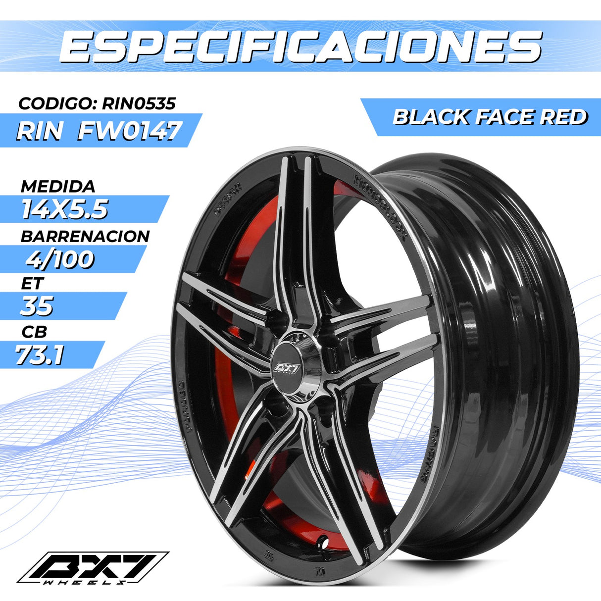 Rin 14 4/100 Para Versa Spark Tsuru Beat Golf Jetta