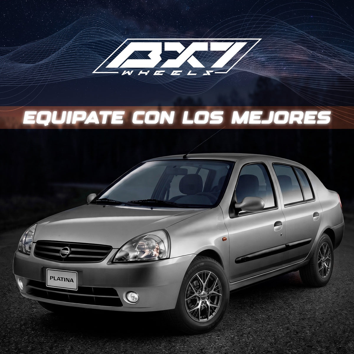 RINES BX7 FW0 14 4X100/114.3 / ET 35/ CB 73.1/ BLACK POLISH FACE