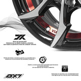 RINES BX7 FW0 13 4X100/114.3/ ET 35/ CB 73.1/ BLACK WITH FACE AND LIP MACHINED+RED UNDER CUT