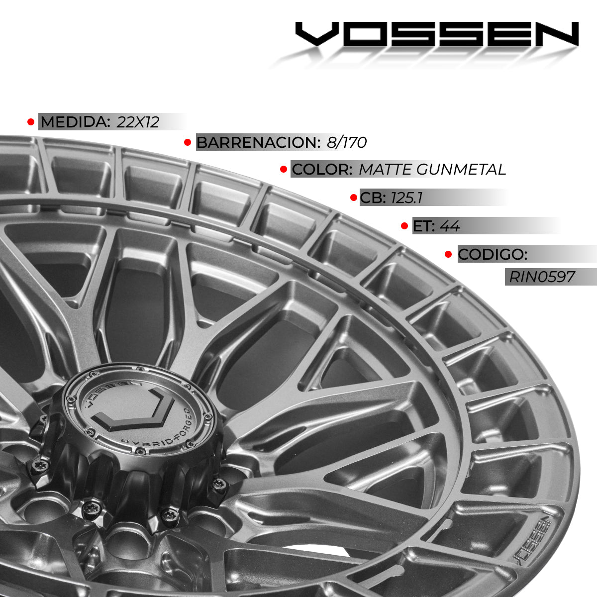 Rin Vossen 22x12 8x170 Ultra Deep Matte Gunmetal