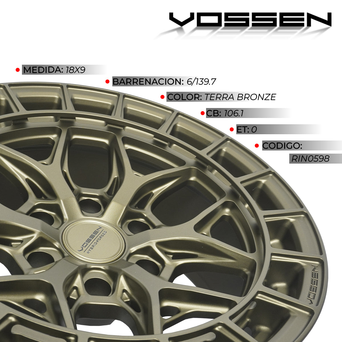 Rin Vossen 18x9 6x139.7 Super Deep Terra Bronze