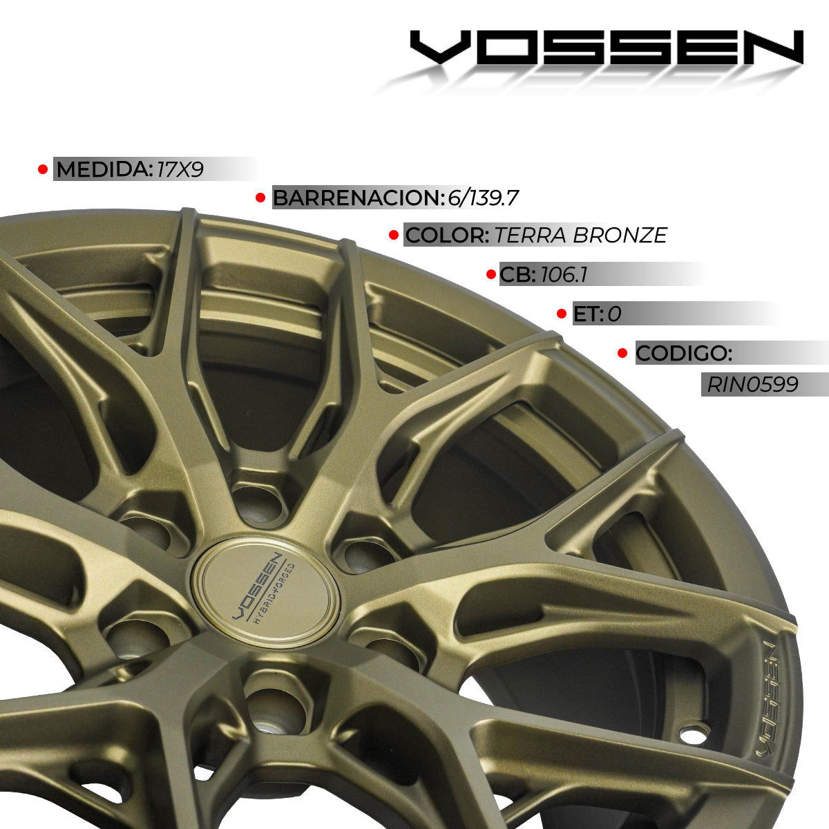 Rin Vossen 17x9 6x139.7 Super Deep Terra Bronze