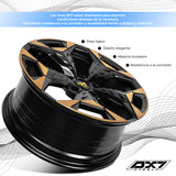 RIN BX7 FC18717 18X8.0 5/112 ET 38  CB57.1 NEGRO/BLACK MACHINED+BRONZE CLEAR