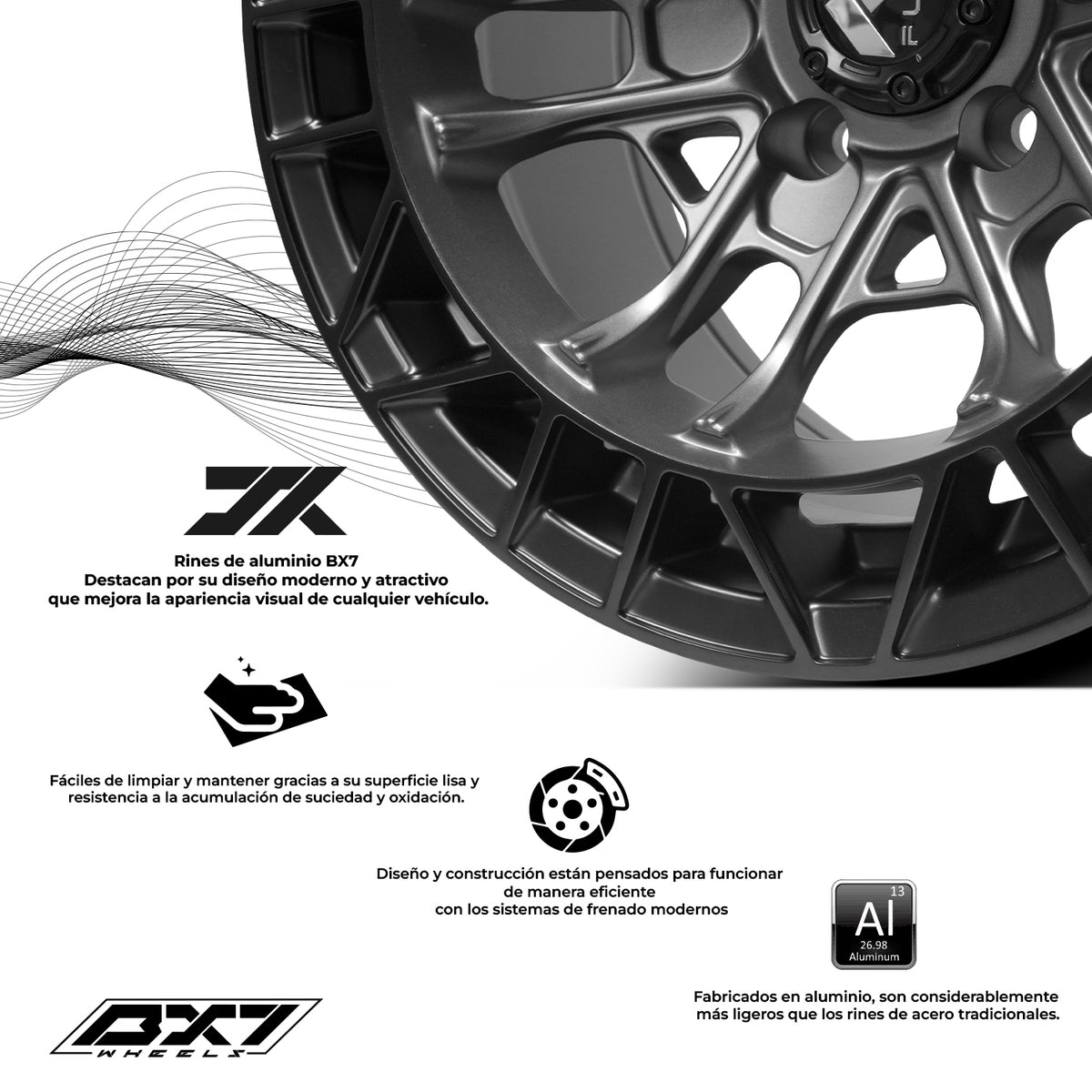 RIN BX7 WHEELS 15X8 5/114.3 ET: -10 CB: 73.1 MATTE GUNMETAL+ MATTE