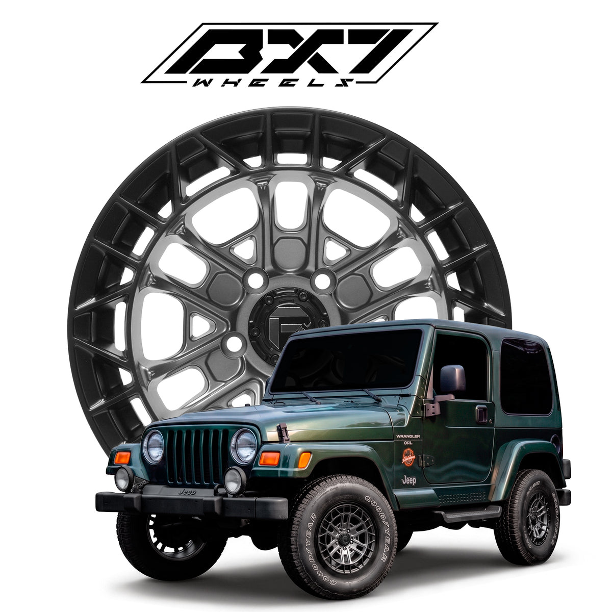 RIN BX7 WHEELS 15X8 5/114.3 ET: -10 CB: 73.1 MATTE GUNMETAL+ MATTE