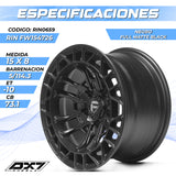 RIN BX7 WHEELS 15X8 5/114.3 ET: -10 CB: 73.1 NEGRO/FULL MATTE BLACK