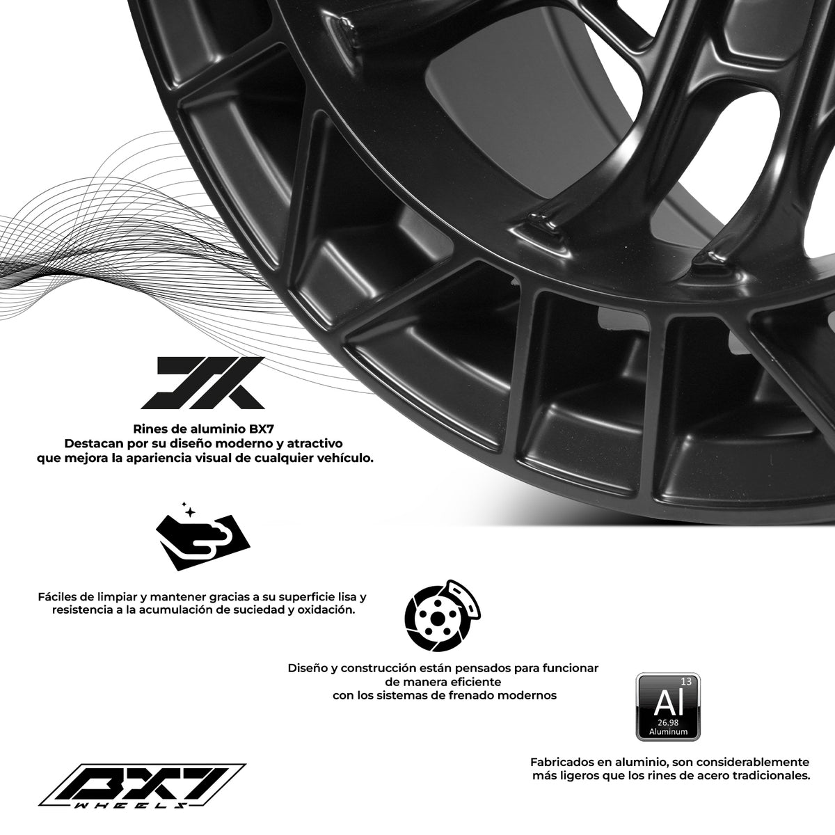 RIN BX7 WHEELS 15X8 5/114.3 ET: -10 CB: 73.1 NEGRO/FULL MATTE BLACK