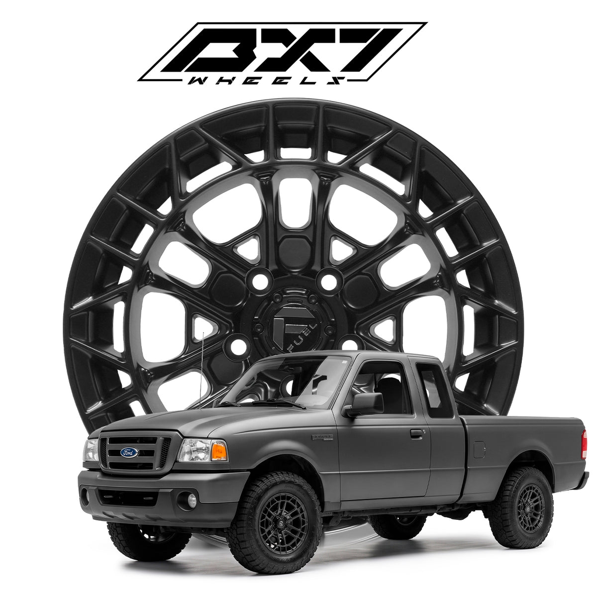 RIN BX7 WHEELS 15X8 5/114.3 ET: -10 CB: 73.1 NEGRO/FULL MATTE BLACK
