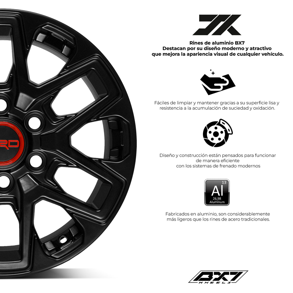 RIN BX7 FW17817 17X8 6X139.7 ET 55  CB 106.1 NEGRO/MATTE BLACK