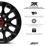 RIN BX7 FW17817 17X8 6X139.7 ET 55  CB 106.1 NEGRO/MATTE BLACK