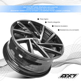 RIN BX7 WHEELS 15X7 5/100 ET: 35 CB: 57.1 BLACK MACHINE FACE