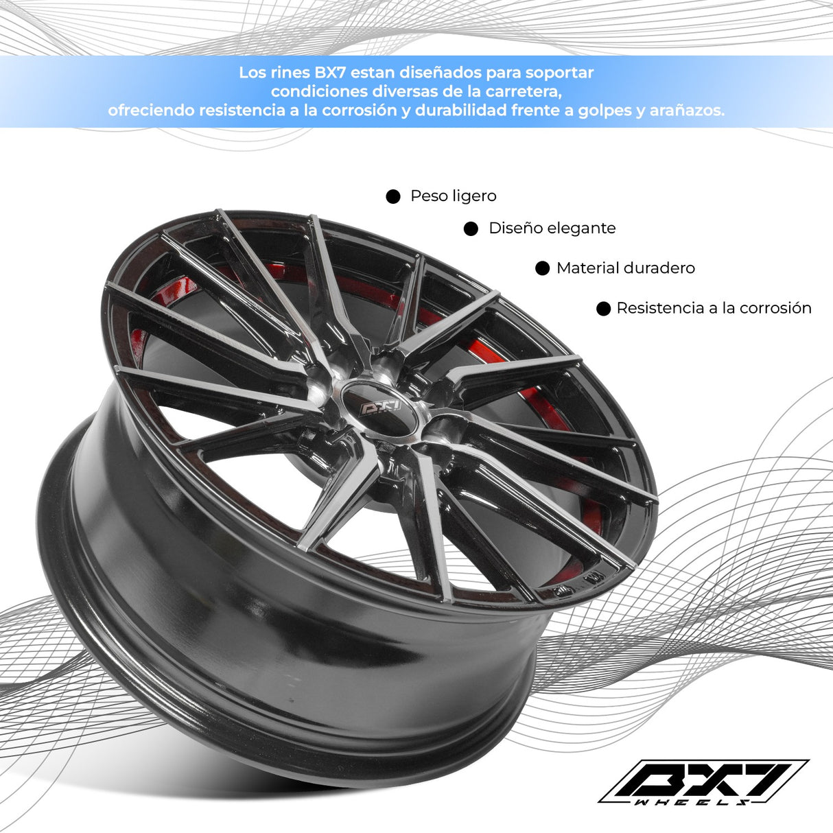 RINES BX7 FW5 15 4X100X108/ ET 35/ CB 73.1/ NEGRO MB+IRL